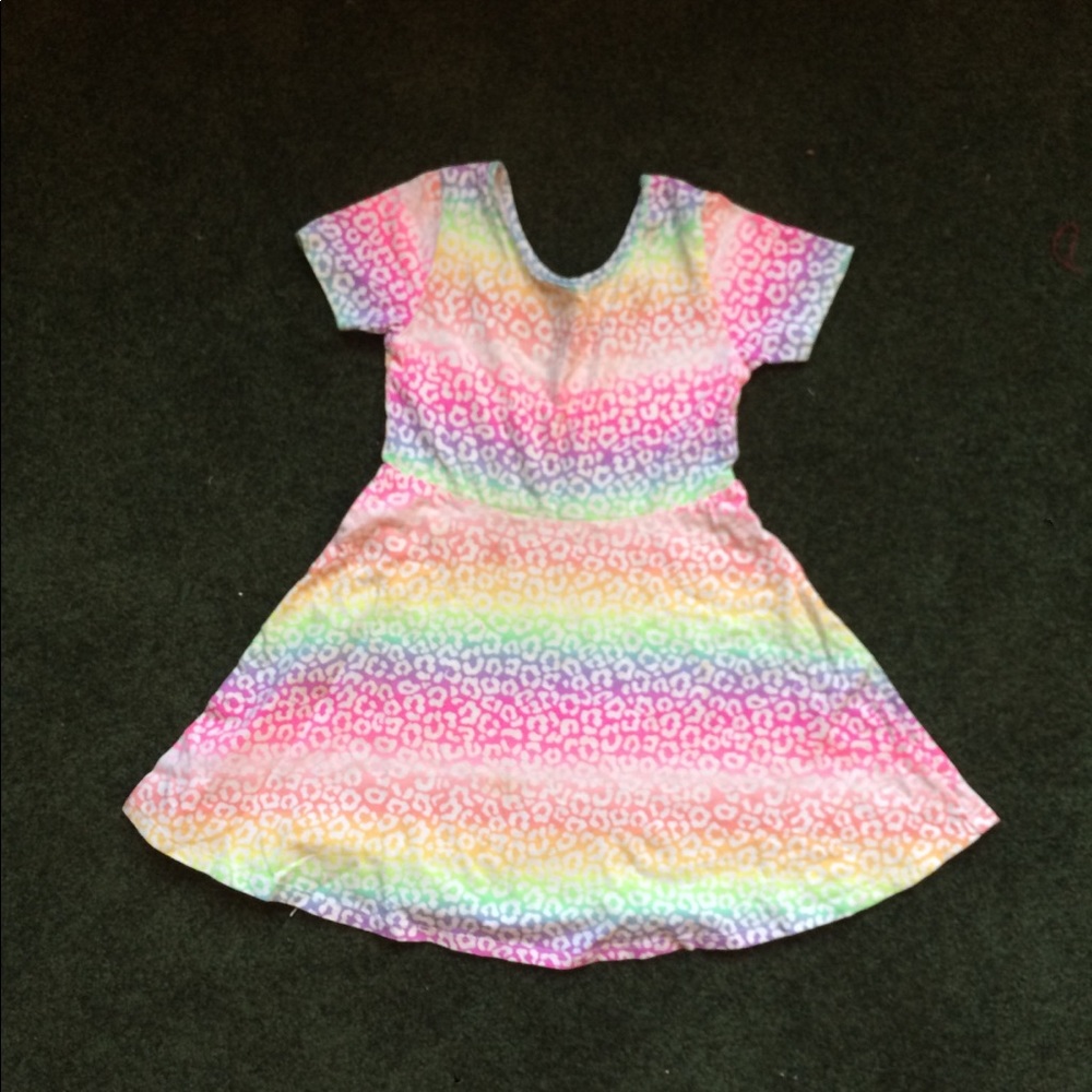 Bright girls twirl dress leopard print